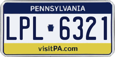 PA license plate LPL6321