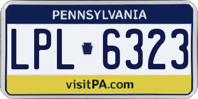 PA license plate LPL6323