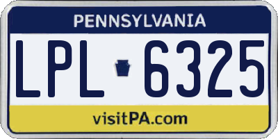 PA license plate LPL6325