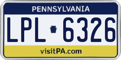PA license plate LPL6326