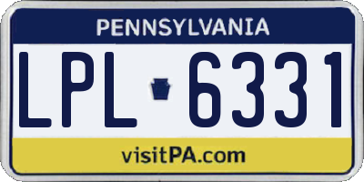 PA license plate LPL6331