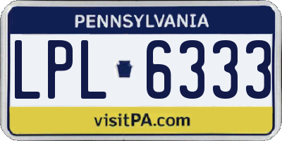 PA license plate LPL6333