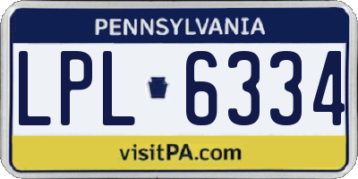PA license plate LPL6334