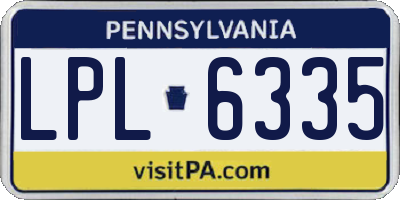 PA license plate LPL6335