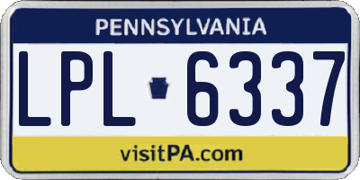 PA license plate LPL6337