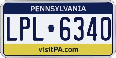PA license plate LPL6340