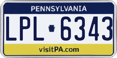 PA license plate LPL6343