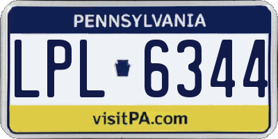PA license plate LPL6344