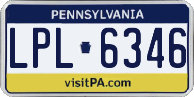 PA license plate LPL6346