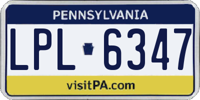 PA license plate LPL6347
