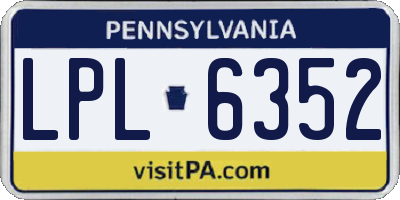 PA license plate LPL6352