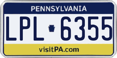 PA license plate LPL6355