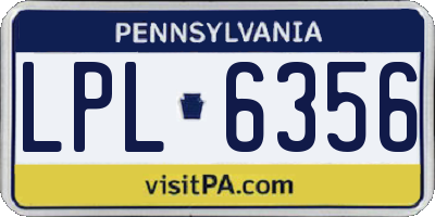 PA license plate LPL6356
