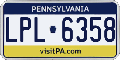 PA license plate LPL6358
