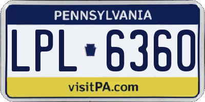 PA license plate LPL6360