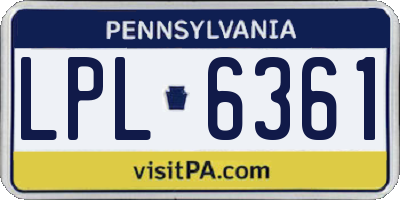 PA license plate LPL6361