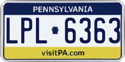 PA license plate LPL6363