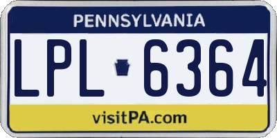 PA license plate LPL6364