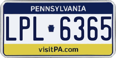 PA license plate LPL6365