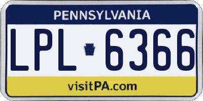 PA license plate LPL6366