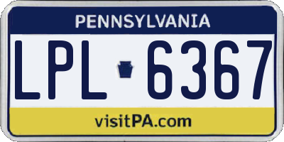 PA license plate LPL6367