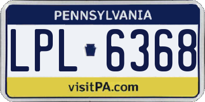 PA license plate LPL6368