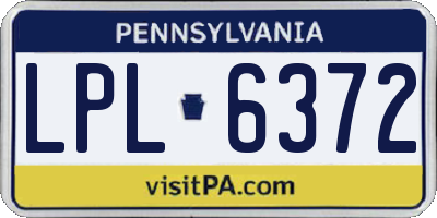PA license plate LPL6372