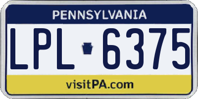 PA license plate LPL6375