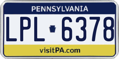 PA license plate LPL6378