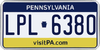 PA license plate LPL6380