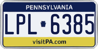 PA license plate LPL6385