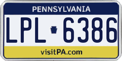 PA license plate LPL6386