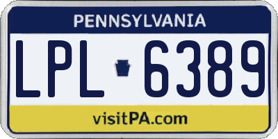 PA license plate LPL6389