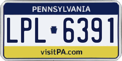 PA license plate LPL6391