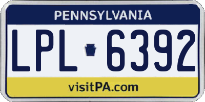 PA license plate LPL6392