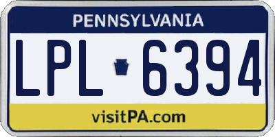 PA license plate LPL6394