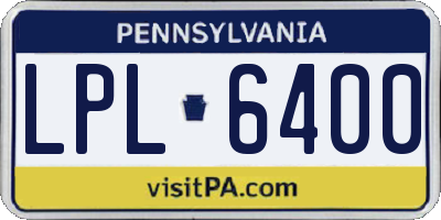 PA license plate LPL6400
