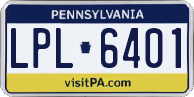 PA license plate LPL6401