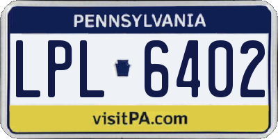 PA license plate LPL6402