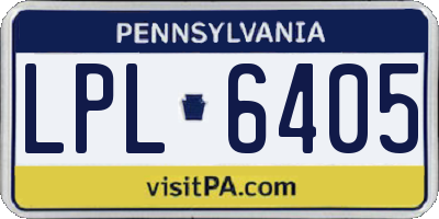 PA license plate LPL6405
