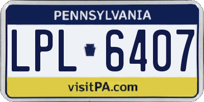 PA license plate LPL6407