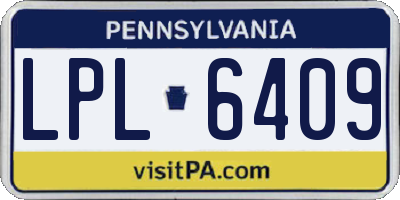 PA license plate LPL6409