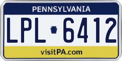 PA license plate LPL6412