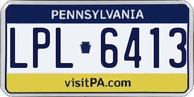 PA license plate LPL6413
