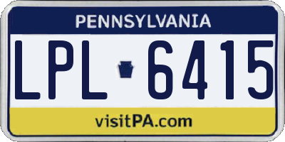 PA license plate LPL6415