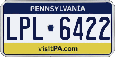 PA license plate LPL6422