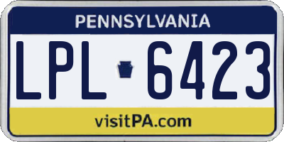 PA license plate LPL6423