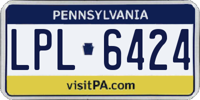PA license plate LPL6424