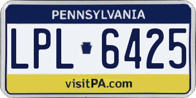 PA license plate LPL6425