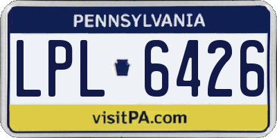 PA license plate LPL6426